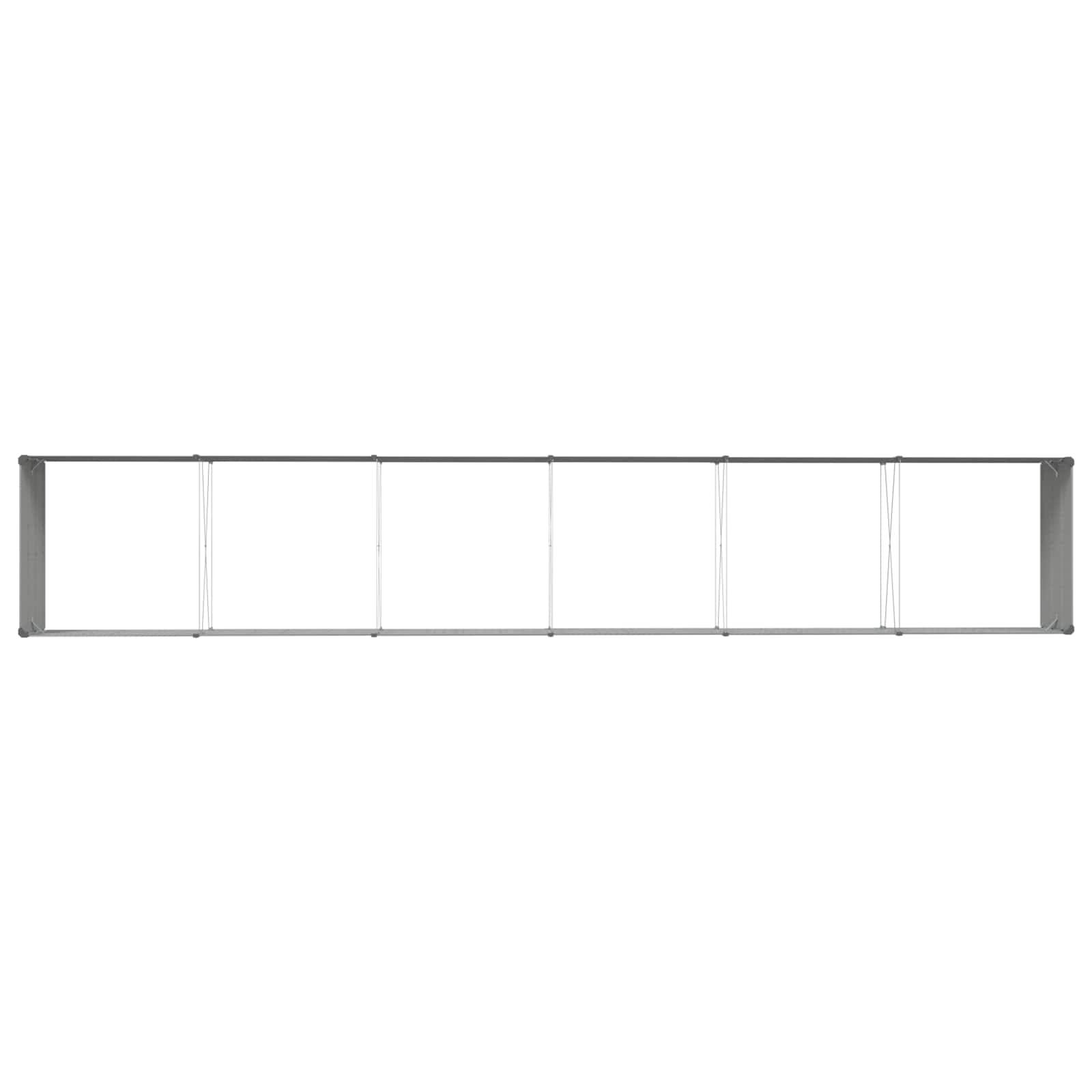 Jardinière rectangulaire moderne esthétique 195 x 100 x 45 cm en acier galvanisé gris clair - Image 4
