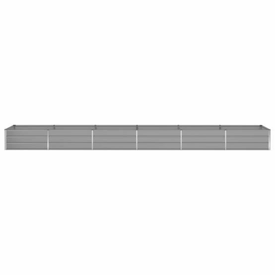 Jardinière rectangulaire moderne esthétique 195 x 100 x 45 cm en acier galvanisé gris clair - Image 2