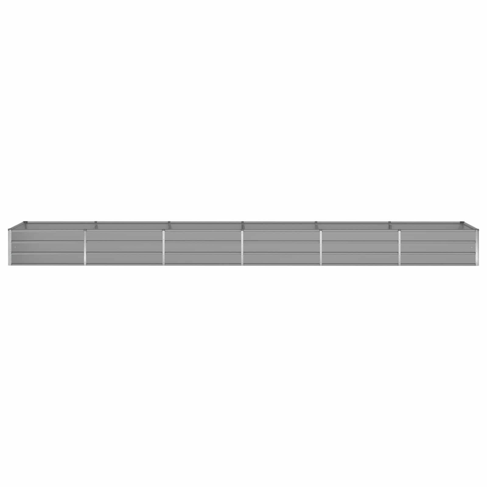 Jardinière rectangulaire moderne esthétique 195 x 100 x 45 cm en acier galvanisé gris clair - Image 2