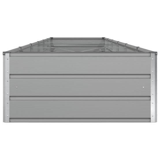 Jardinière rectangulaire moderne esthétique 195 x 100 x 45 cm en acier galvanisé gris clair - Image 3