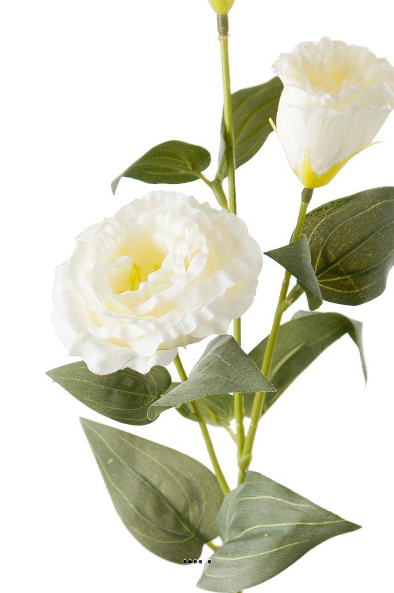 Artificielles - Lisianthus artificiel en tige H70cm D18cm 3 fleurs haut de gamme Crème - couleur: Crème - Image 3