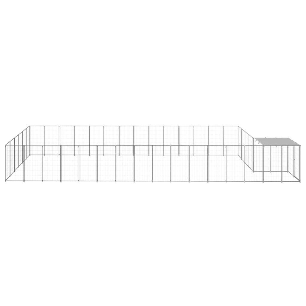 Helloshop26 - Chenil extérieur cage enclos parc animaux chien argenté 26,62 m² acier - Image 4