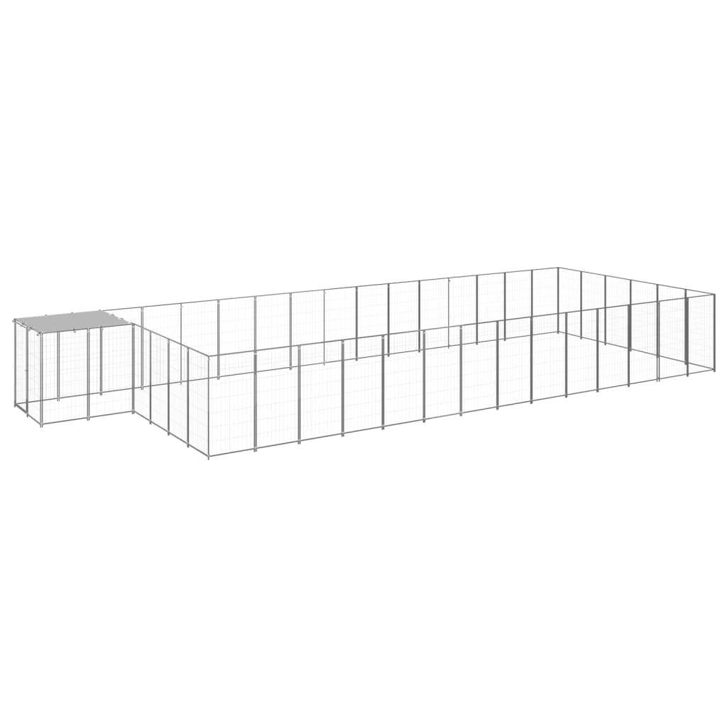 Helloshop26 - Chenil extérieur cage enclos parc animaux chien argenté 26,62 m² acier - Image 1