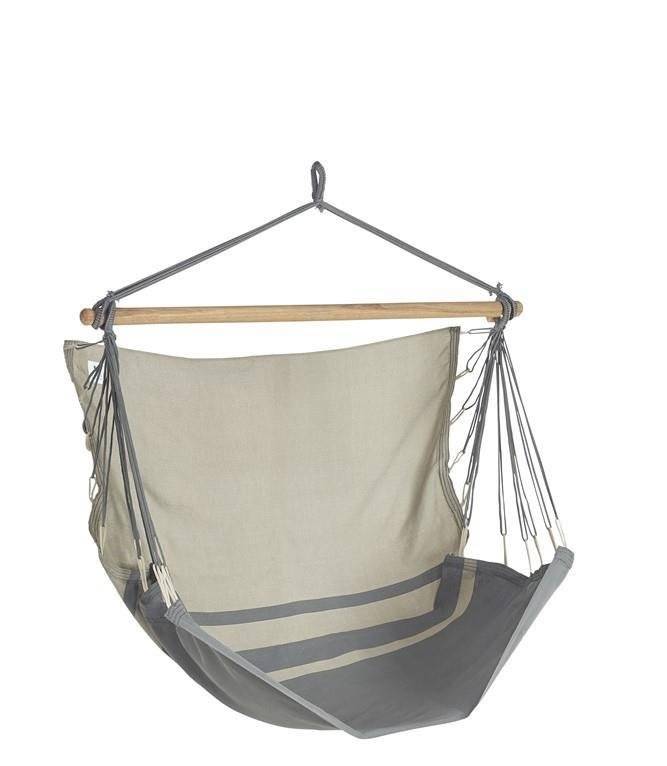 Jobek - Chaise Hamac TRANKIL 140x110 cm en Polypropylène Anthracite Taupe certifié FSC 100% JOBEK - Image 1