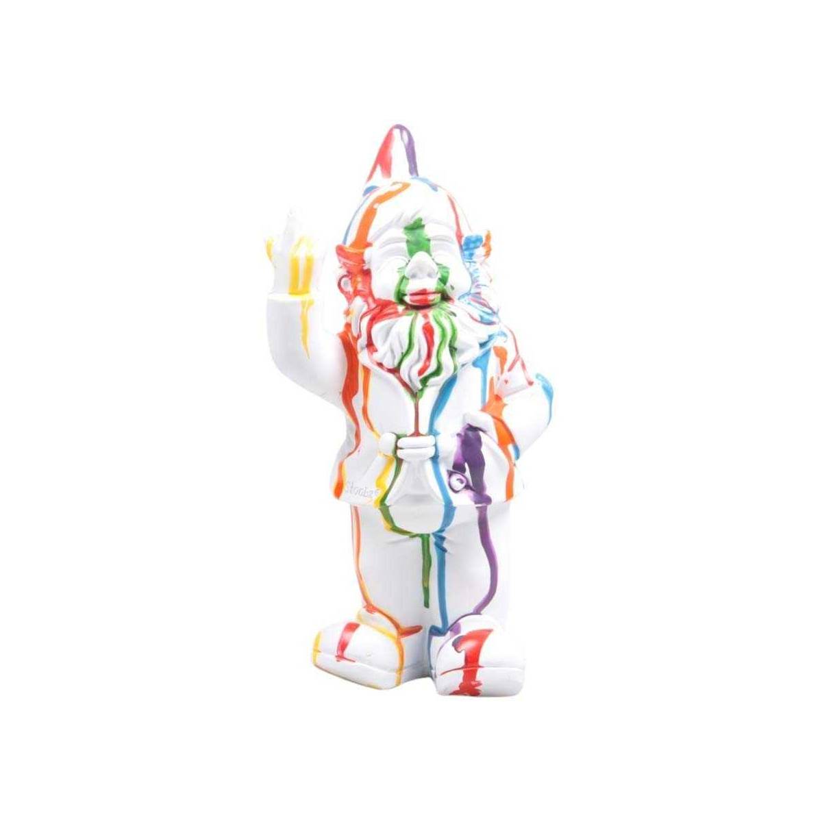Stoobz - Nain de jardin en résine doigt d'honneur 7 x 8 x 20 cm Multicolore - Image 1