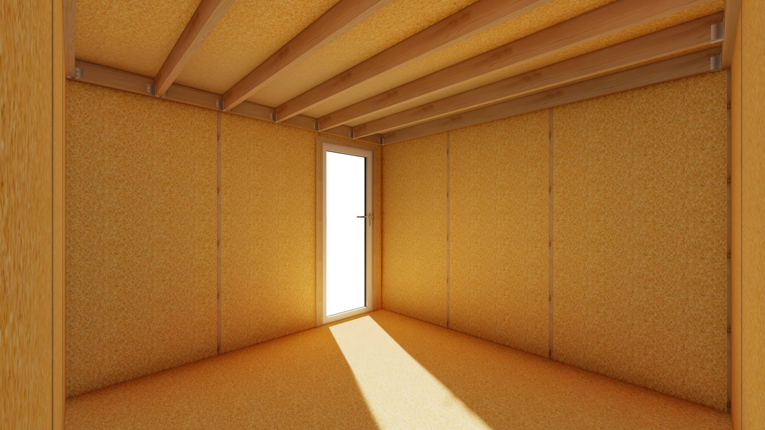 Sans Marque - STUDIO DE JARDIN / 11,8 m2 - 3,35 x 3,52m / Plancher isolé / Bardage Gris / Intérieur OSB / Livraison Gratuite / Studio Français - Image 3