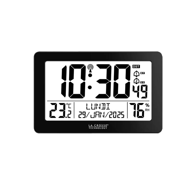 La Crosse Technology - Horloge murale radio pilotée WS8008 Noir - Image 1