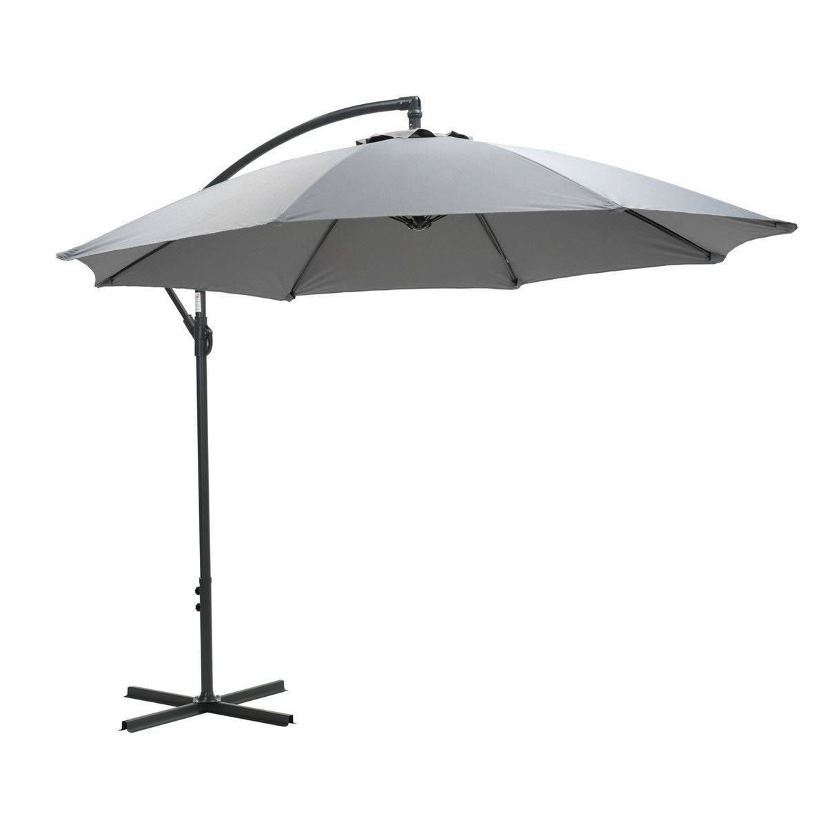 Garden Impressions - Parasol Athene avec pied en croix - Ø300 cm - voile gris clair - Image 1