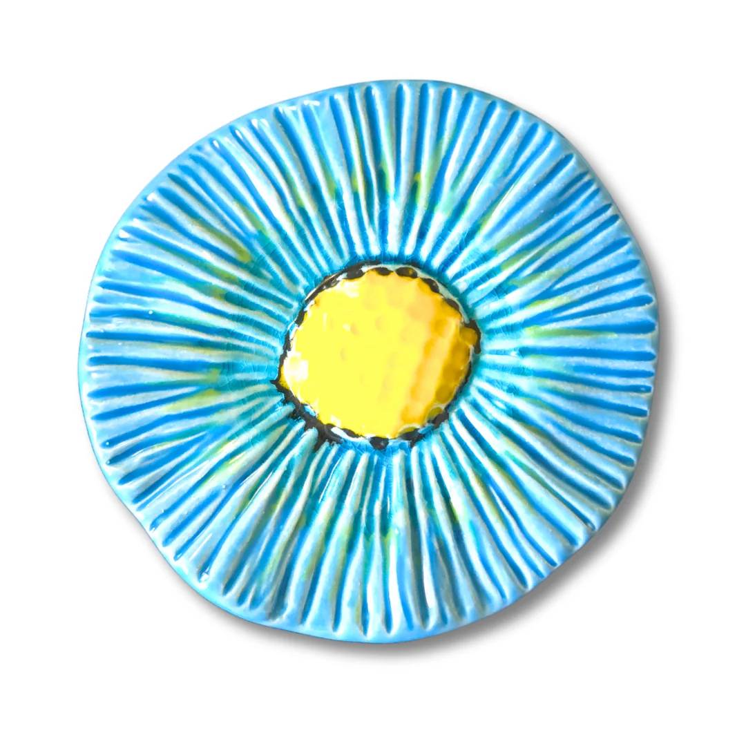 Fleur en céramique Uniflora — 011 · Bleu turquoise