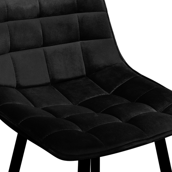 Lot de 4 tabourets de bar MADY en velours noir - Image 6