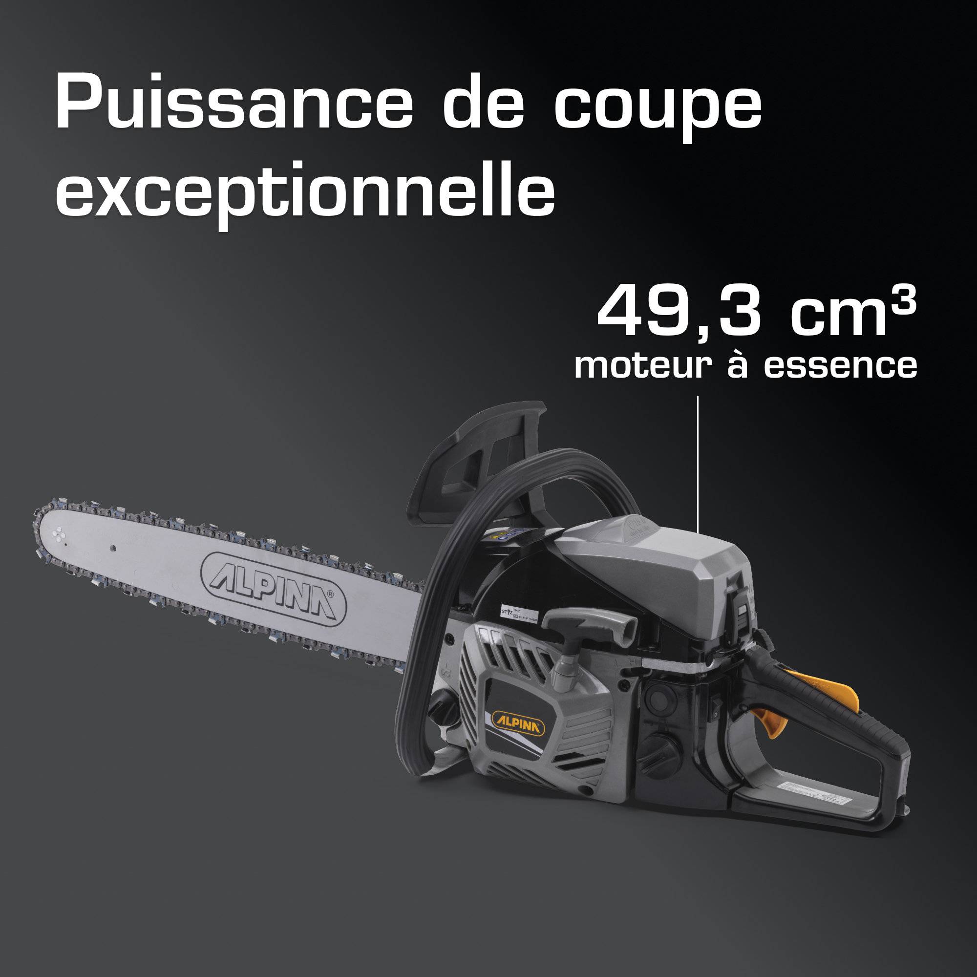 Alpina - Tronçonneuse ACS 50, moteur à essence 49,3cc, guide-chaîne 50cm, pompe à huile automatique, idéale pour professionnels - Alpina - Image 3