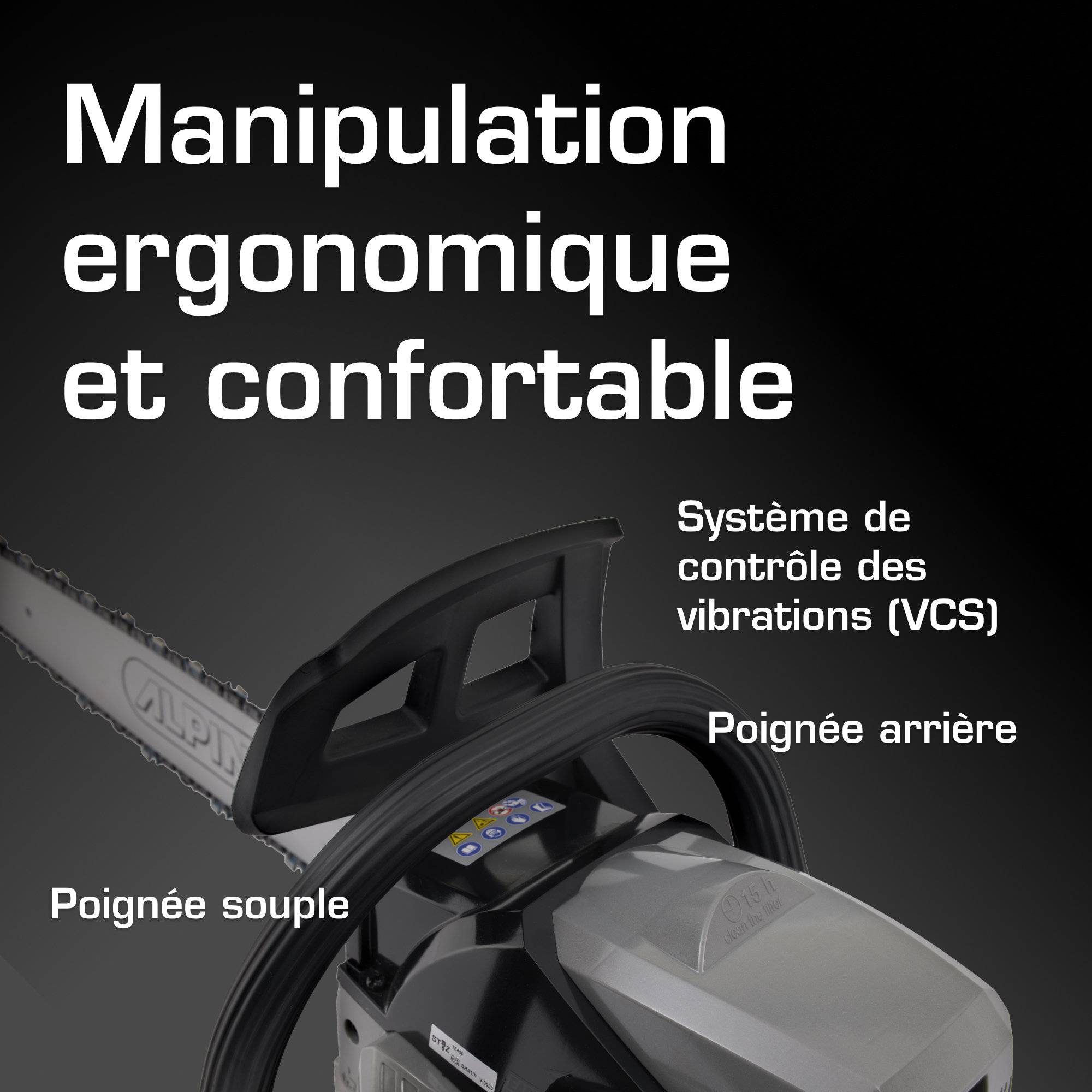 Alpina - Tronçonneuse ACS 50, moteur à essence 49,3cc, guide-chaîne 50cm, pompe à huile automatique, idéale pour professionnels - Alpina - Image 5
