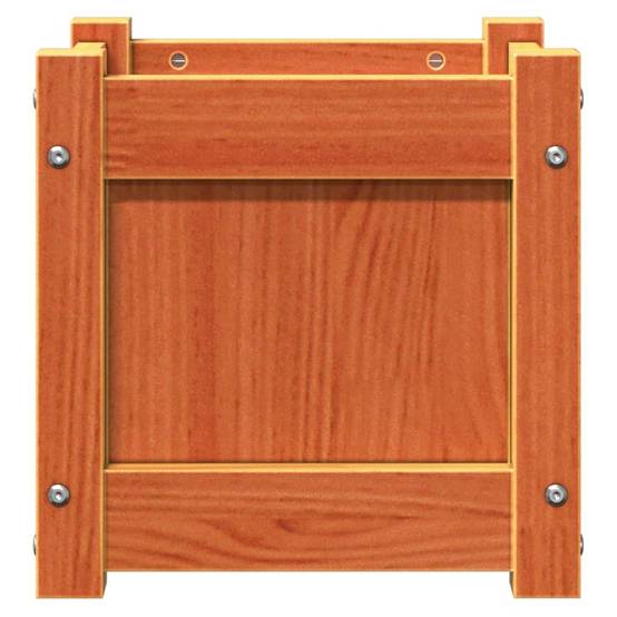 Jardinière | Pot de fleurs | Cache-pot | Bac à fleurs cire marron 31x31x31 cm bois de pin massif - Image 5