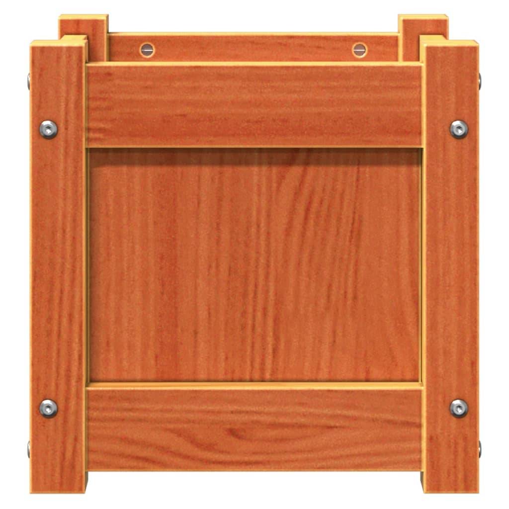 Jardinière | Pot de fleurs | Cache-pot | Bac à fleurs cire marron 31x31x31 cm bois de pin massif - Image 5