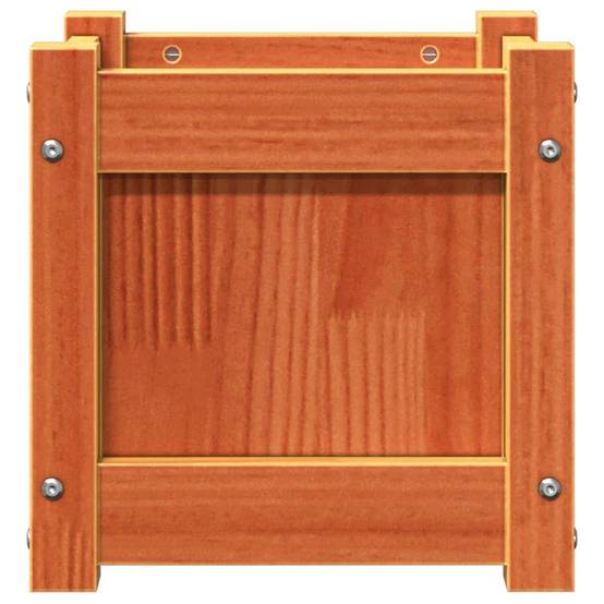 Jardinière | Pot de fleurs | Cache-pot | Bac à fleurs cire marron 31x31x31 cm bois de pin massif - Image 6
