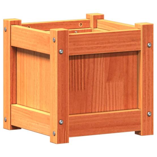 Jardinière | Pot de fleurs | Cache-pot | Bac à fleurs cire marron 31x31x31 cm bois de pin massif - Image 7