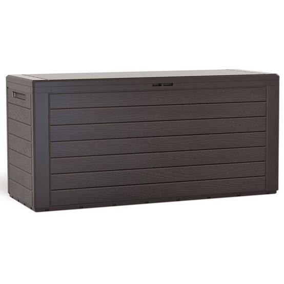 Vounot - Coffre de Rangement Exterieur 280L en PP 116x44x55CM Style Bois Marron - Image 1