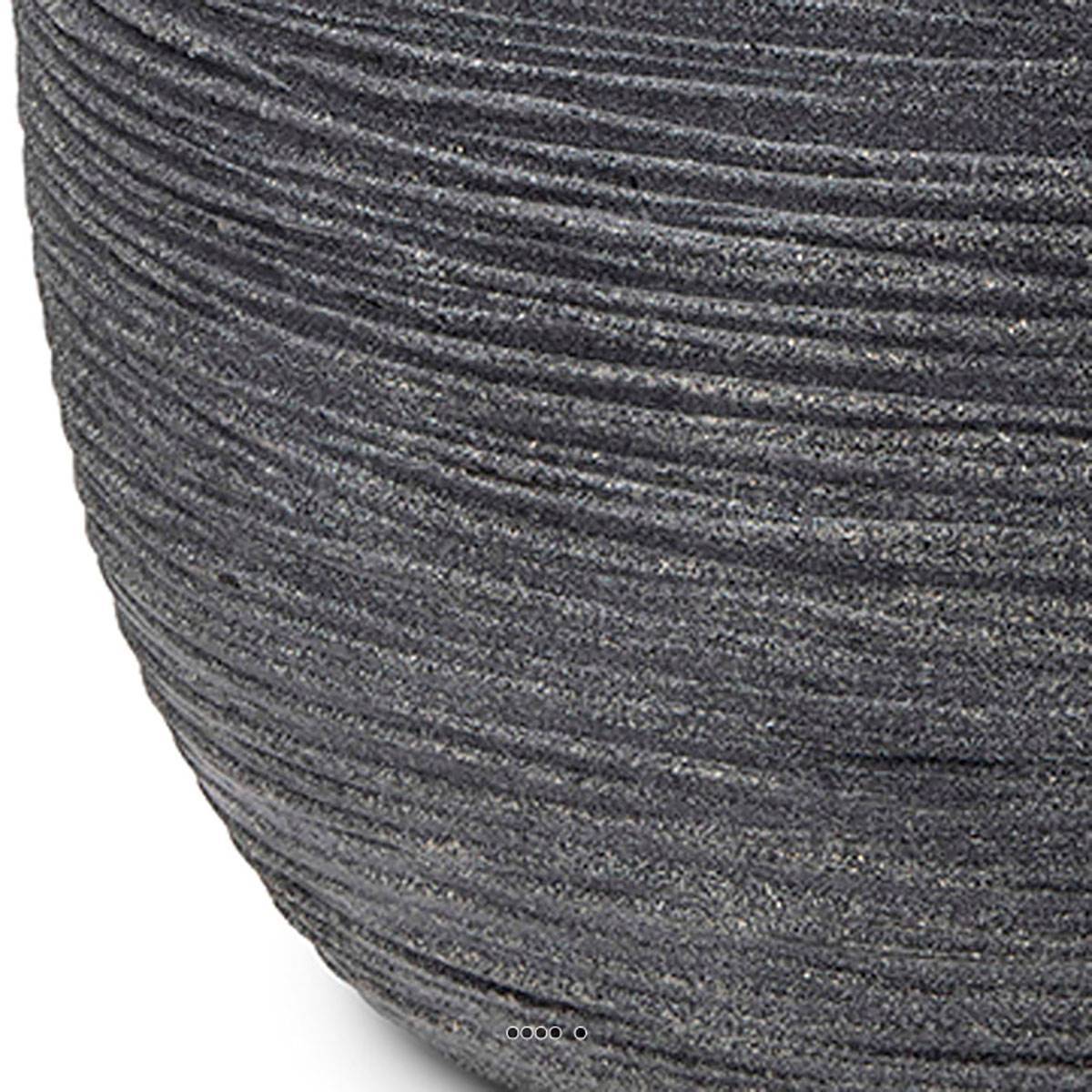 Artificielles - Pot eggpot élégant en matière synthétique recyclable H 34 cm D35 cm Gris anthracite - dimhaut: H 34 cm - couleur: Gris anthracite - Image 3