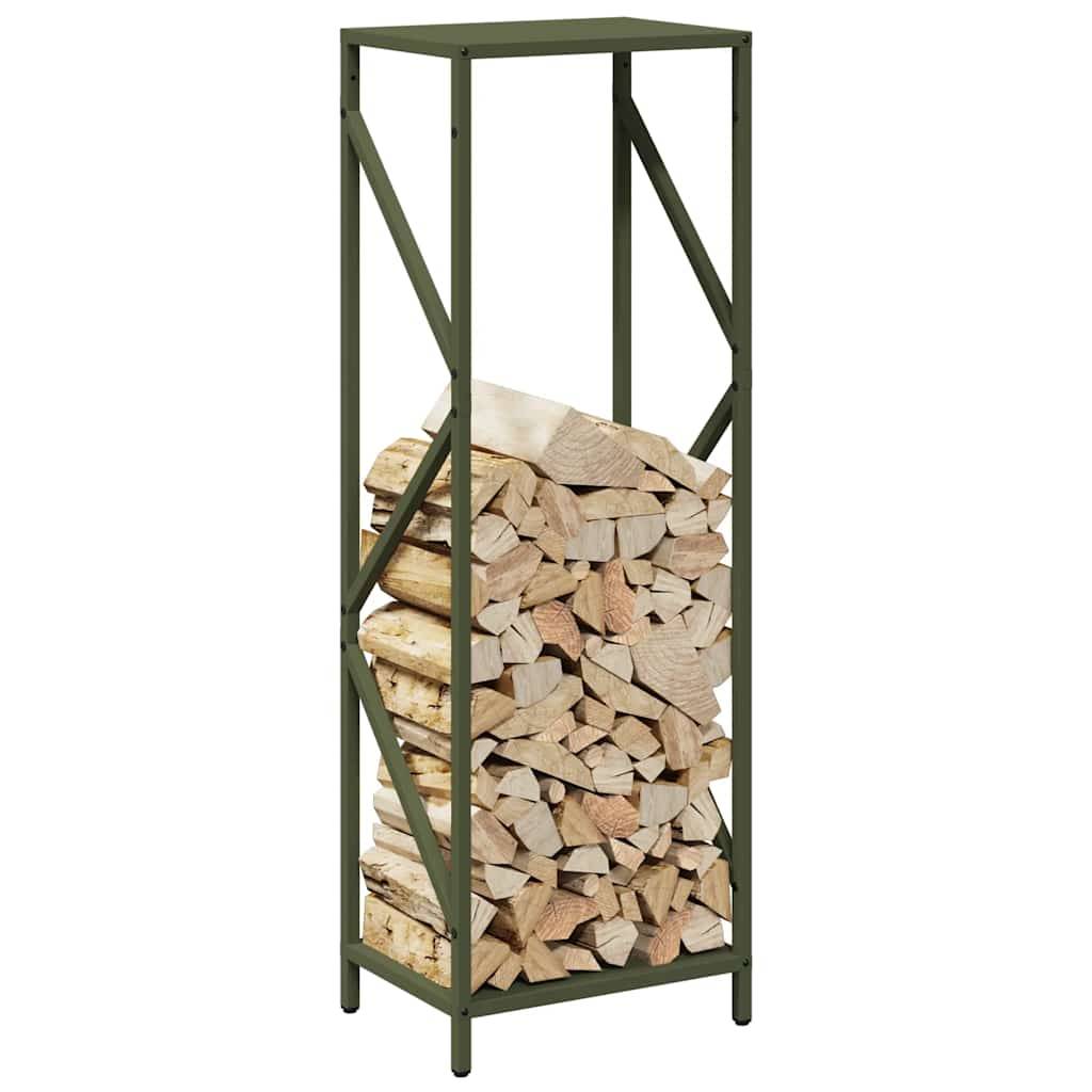 ComfortXL - Range-bûches design en acier pour stockage bois intérieur Vert Olive 100cm – ComfortXL Outdoor Living - Image 4