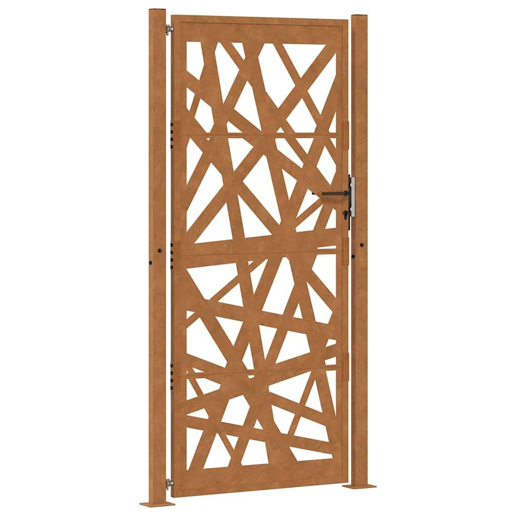 Grand Portail de Jardin Acier Corten Design Moderne pour Propriété Rouillé 105x205 cm – ComfortXL Outdoor Living - Image 2