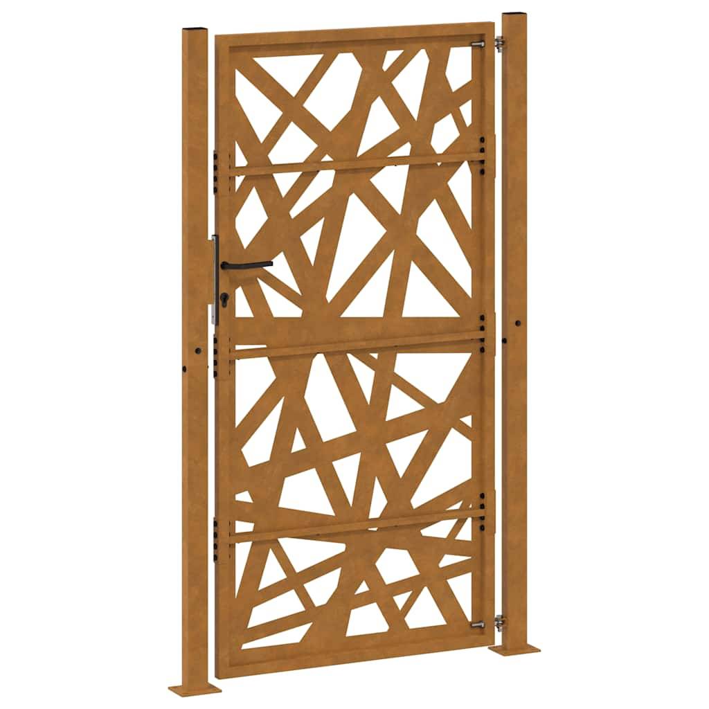 Grand Portail de Jardin Acier Corten Design Moderne pour Propriété Rouillé 105x205 cm – ComfortXL Outdoor Living - Image 7