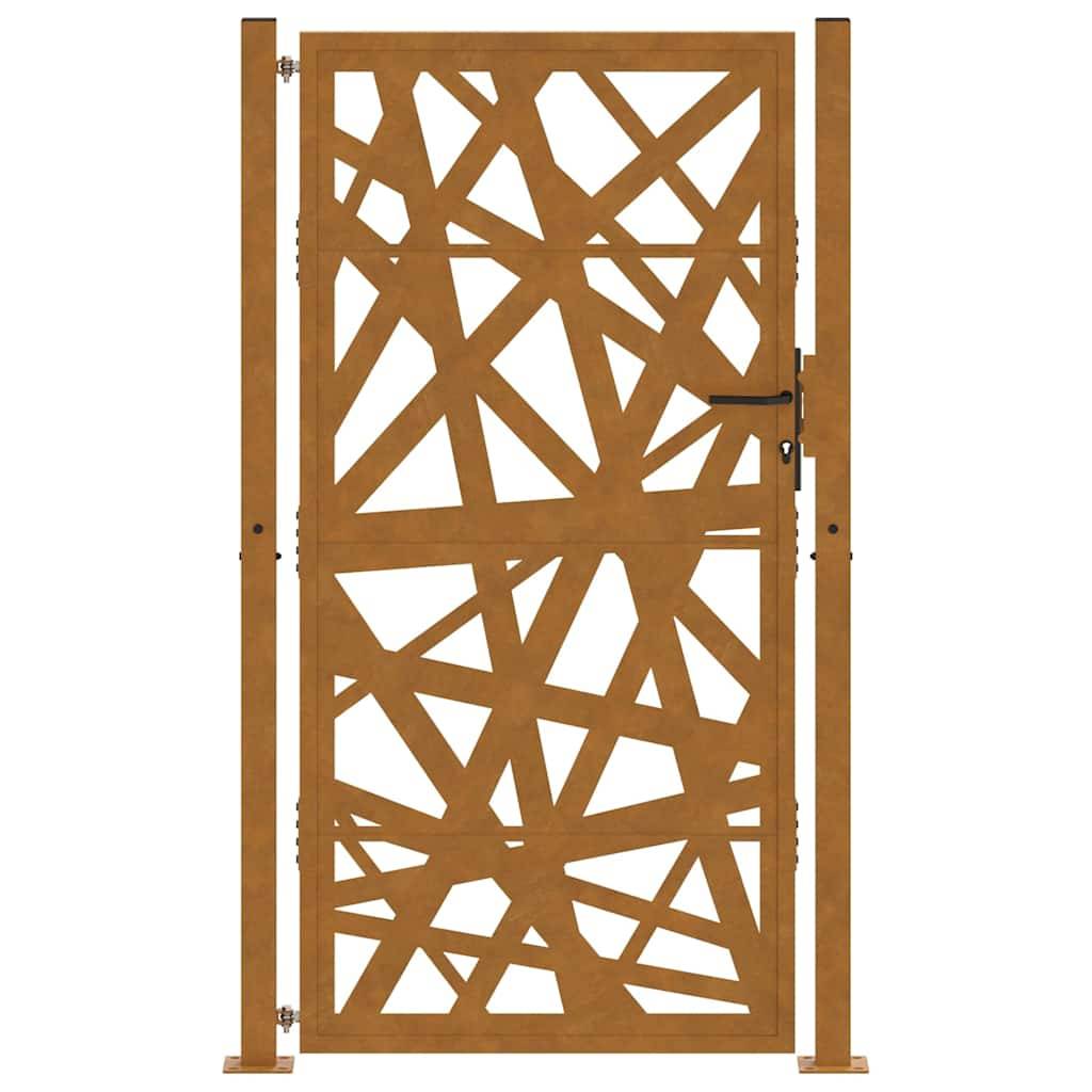 Grand Portail de Jardin Acier Corten Design Moderne pour Propriété Rouillé 105x205 cm – ComfortXL Outdoor Living - Image 4