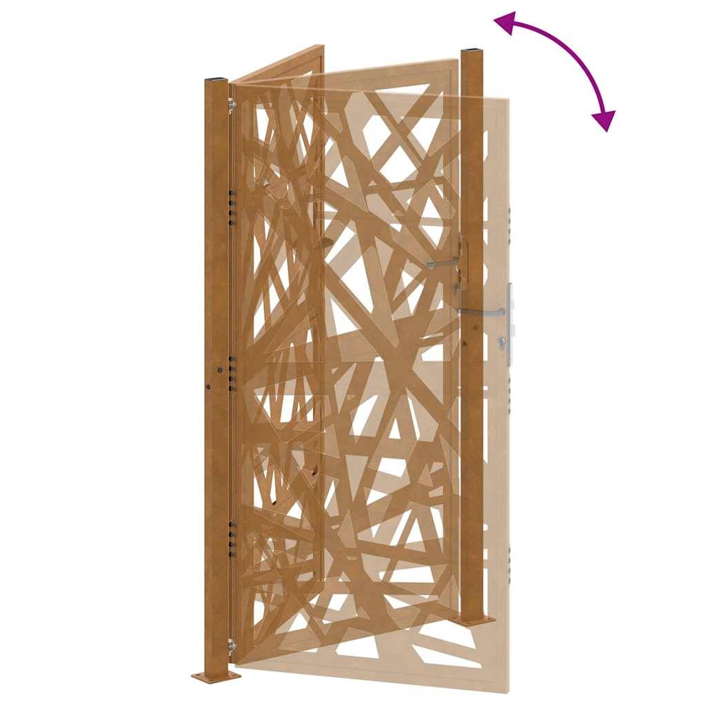 Grand Portail de Jardin Acier Corten Design Moderne pour Propriété Rouillé 105x205 cm – ComfortXL Outdoor Living - Image 8