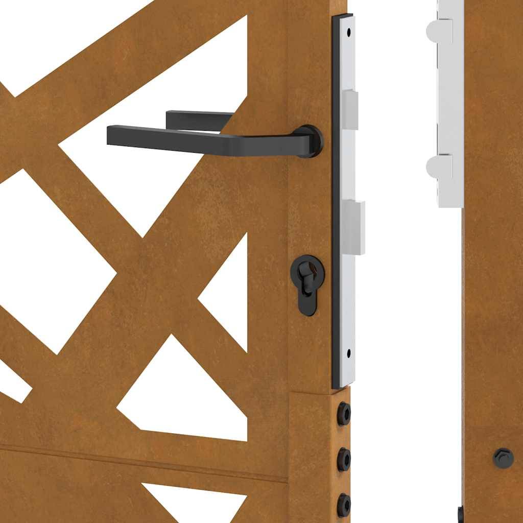 Grand Portail de Jardin Acier Corten Design Moderne pour Propriété Rouillé 105x205 cm – ComfortXL Outdoor Living - Image 10