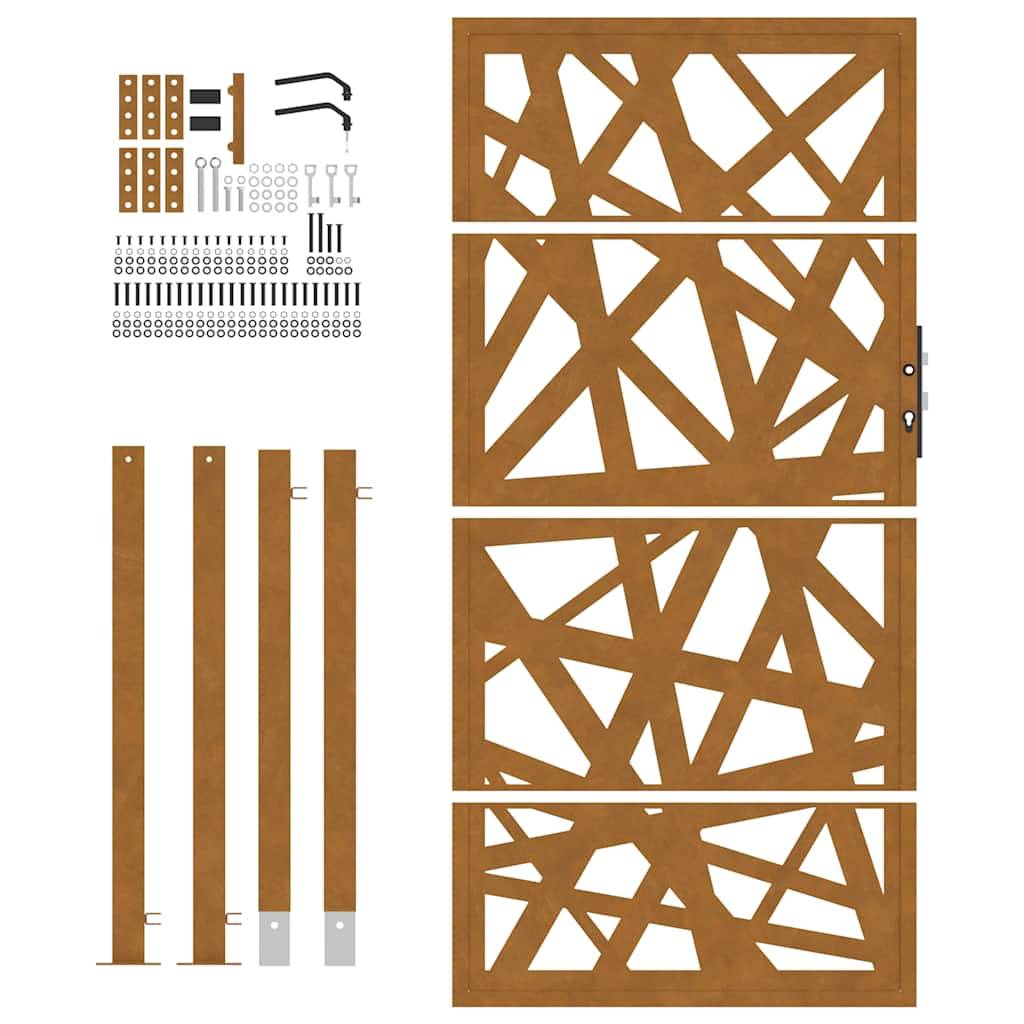 Grand Portail de Jardin Acier Corten Design Moderne pour Propriété Rouillé 105x205 cm – ComfortXL Outdoor Living - Image 5