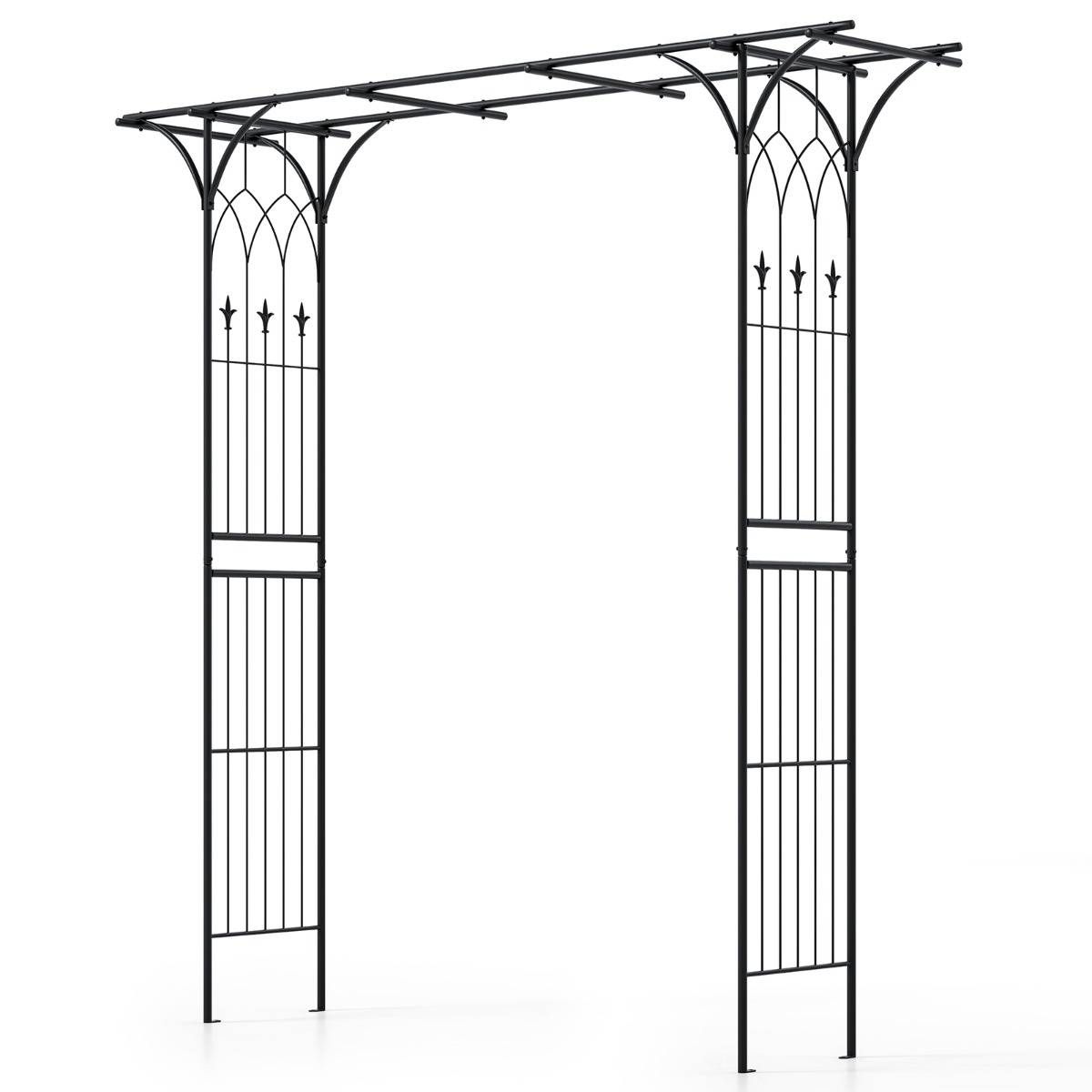 Maison Chic - Arche de Jardin Métal Arceau à Rosiers en Treillis Extérieur 205x52x206CM noir - Image 1