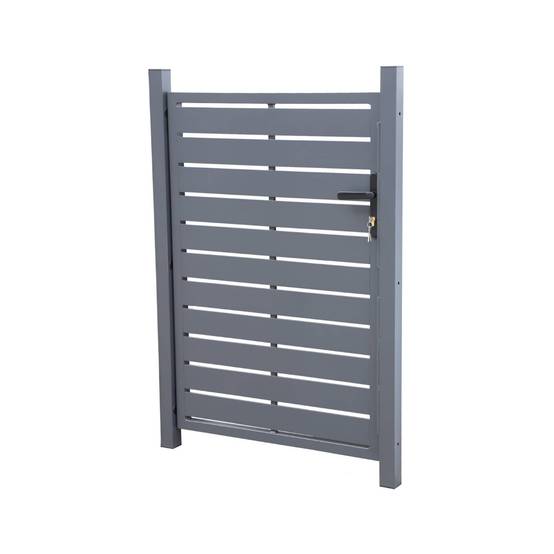 Portillon de jardin 100 x 146 cm en aluminium anthracite avec serrure et poignée. anthracite. traitement anti rouille. | sweeek - Image 2
