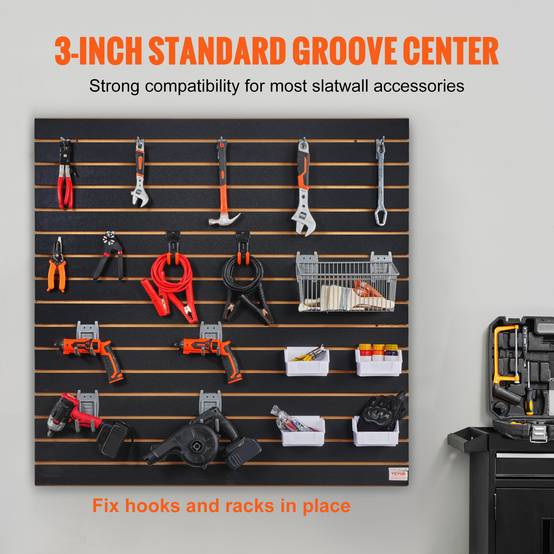 VEVOR Panneau lattes mural garage 121,9x60,96 cm, 2 pièces, portes-outils. - Image 3