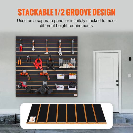 VEVOR Panneau lattes mural garage 121,9x60,96 cm, 2 pièces, portes-outils. - Image 5