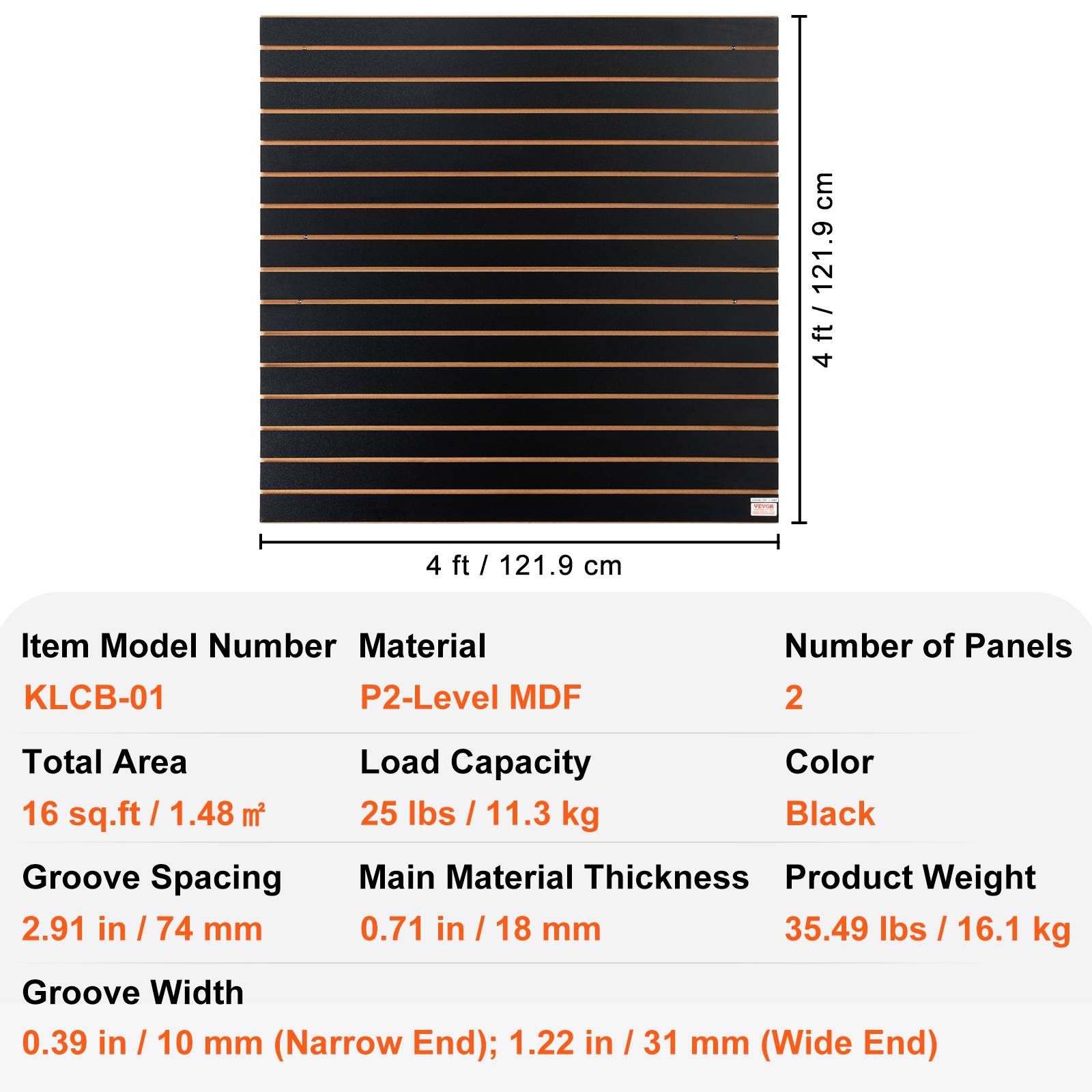 VEVOR Panneau lattes mural garage 121,9x60,96 cm, 2 pièces, portes-outils. - Image 7