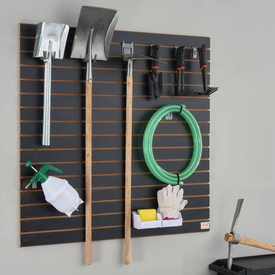 VEVOR Panneau lattes mural garage 121,9x60,96 cm, 2 pièces, portes-outils. - Image 8