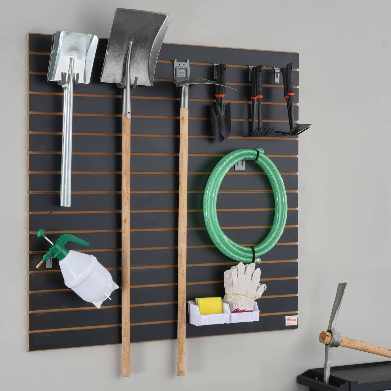 VEVOR Panneau lattes mural garage 121,9x60,96 cm, 2 pièces, portes-outils. - Image 8