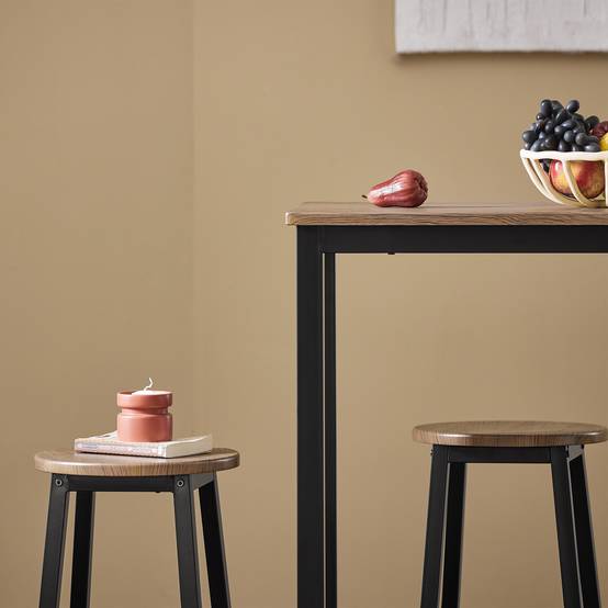 SoBuy Table et 4 Tabourets de Bar Bistrot Haute avec Plateau Mange-Debout pour Cuisine Salon Balcon Modèle OGT22-SCH - Image 4