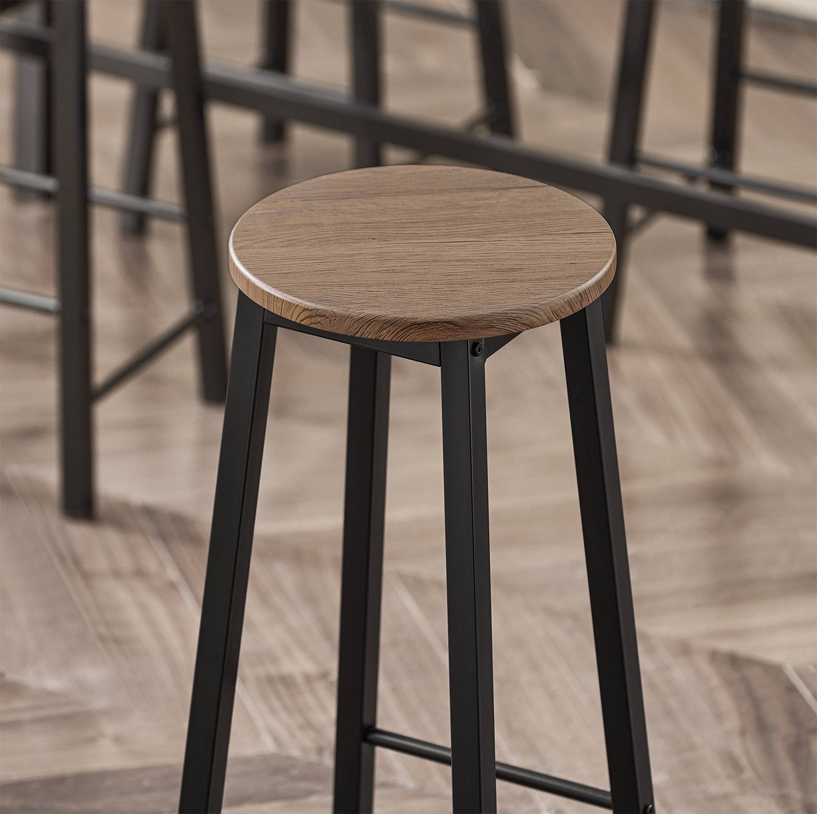 SoBuy Table et 4 Tabourets de Bar Bistrot Haute avec Plateau Mange-Debout pour Cuisine Salon Balcon Modèle OGT22-SCH - Image 8