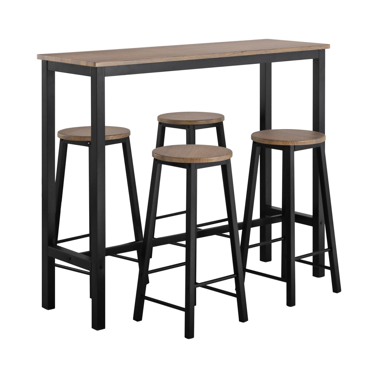 SoBuy Table et 4 Tabourets de Bar Bistrot Haute avec Plateau Mange-Debout pour Cuisine Salon Balcon Modèle OGT22-SCH - Image 1
