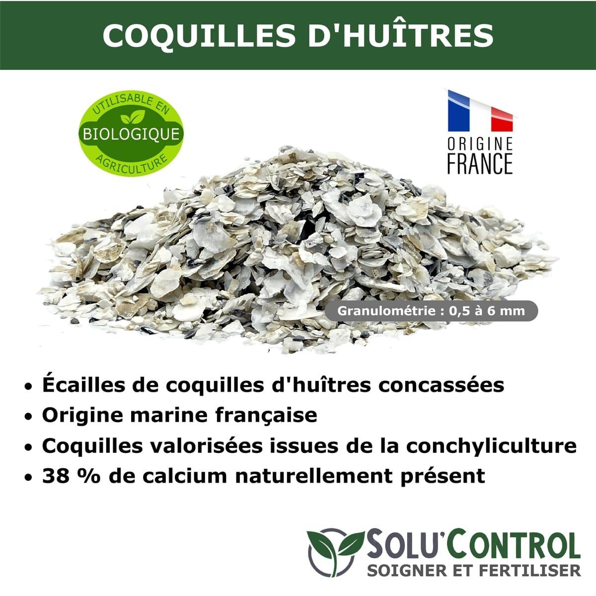 25 kg Écailles de Coquilles d'Huîtres pour Volailles (Poules, oies, ...) - SOLU'CONTROL - Aliment Minéral Naturel, 38% Calcium - Image 5