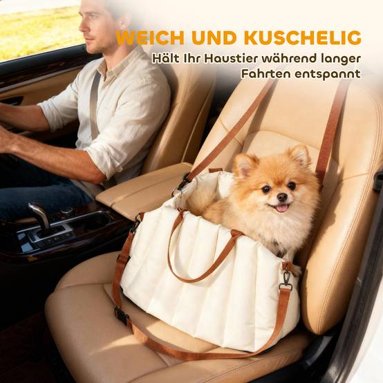 Sac de transport pour chien tissu Oxford blanc crème 50 x 30 x 31 cm - PANGIVO - Image 7