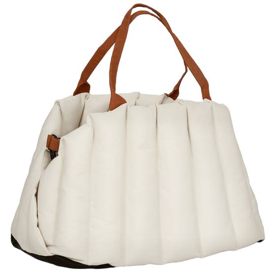 Sac de transport pour chien tissu Oxford blanc crème 50 x 30 x 31 cm - PANGIVO - Image 2