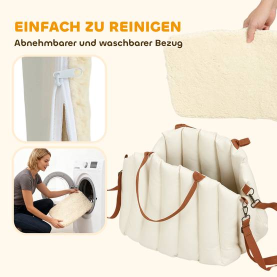 Sac de transport pour chien tissu Oxford blanc crème 50 x 30 x 31 cm - PANGIVO - Image 9