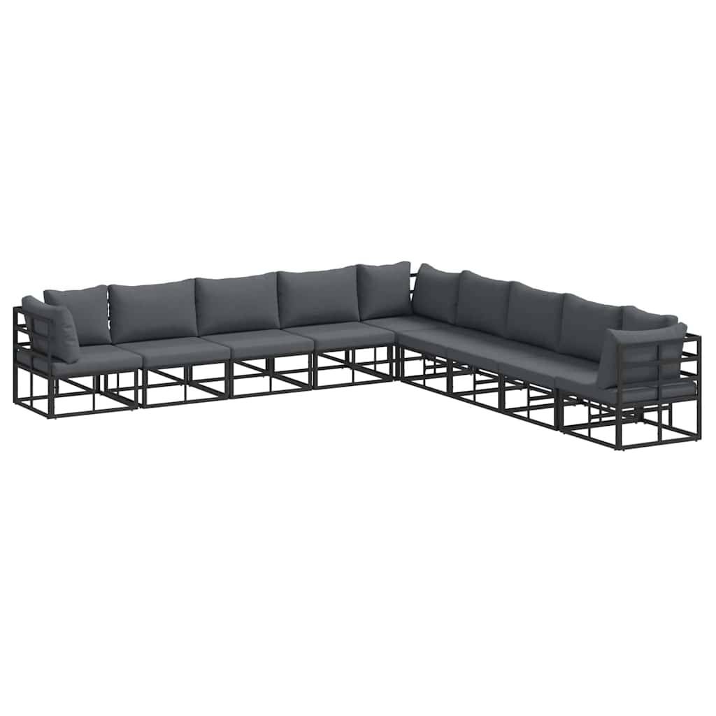 ComfortXL - Salon de Jardin Complet Aluminium Modulable 9 Places avec Table Basse pour Terrasse Noir – ComfortXL Outdoor Living - Image 2