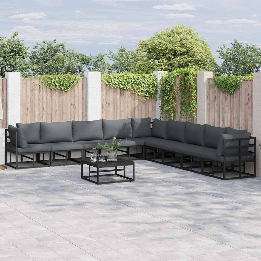 ComfortXL - Salon de Jardin Complet Aluminium Modulable 9 Places avec Table Basse pour Terrasse Noir – ComfortXL Outdoor Living - Image 1