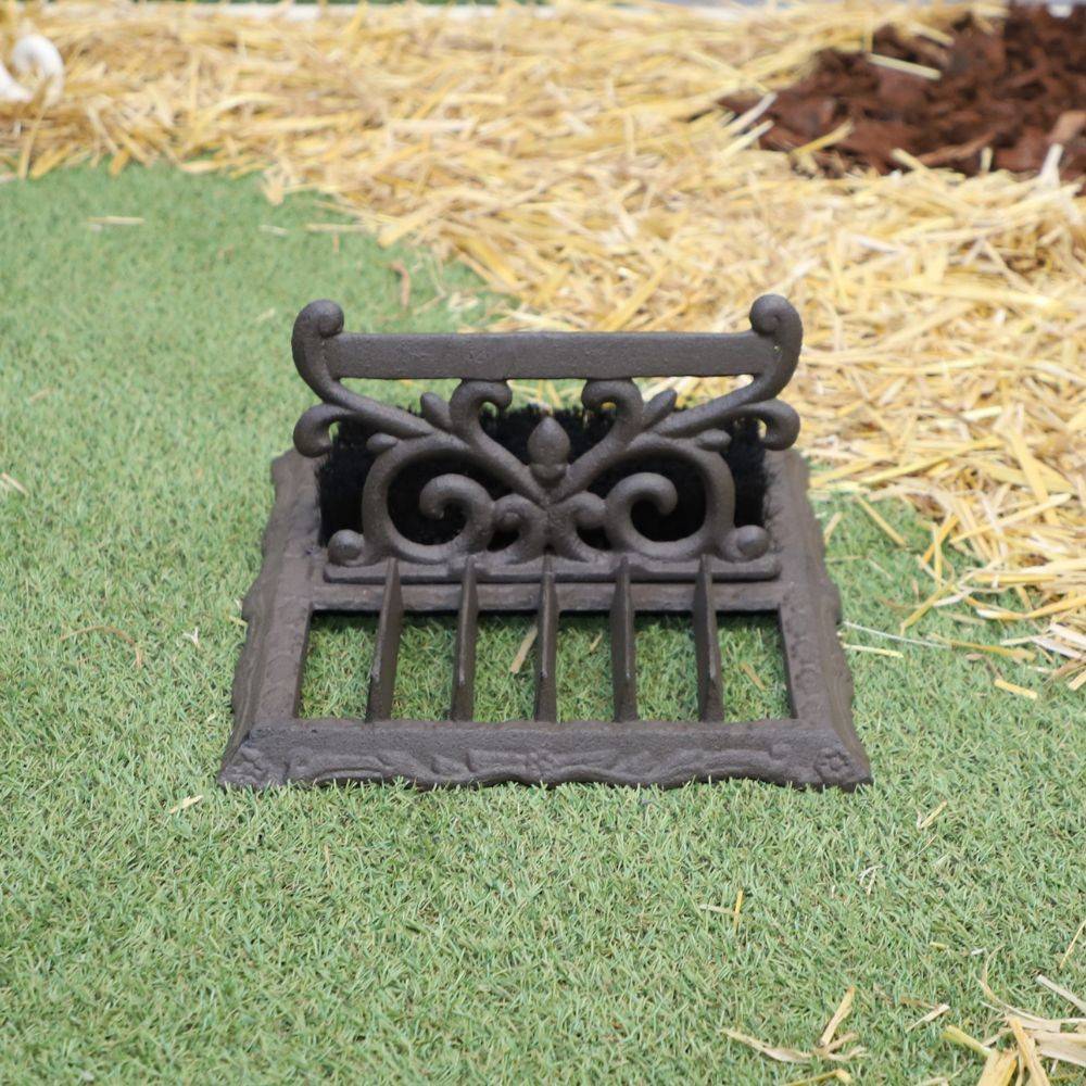 Brosse à chaussures gratte pied en fonte marron 27 x 19 x 16 cm Chemin de campagne - Image 6