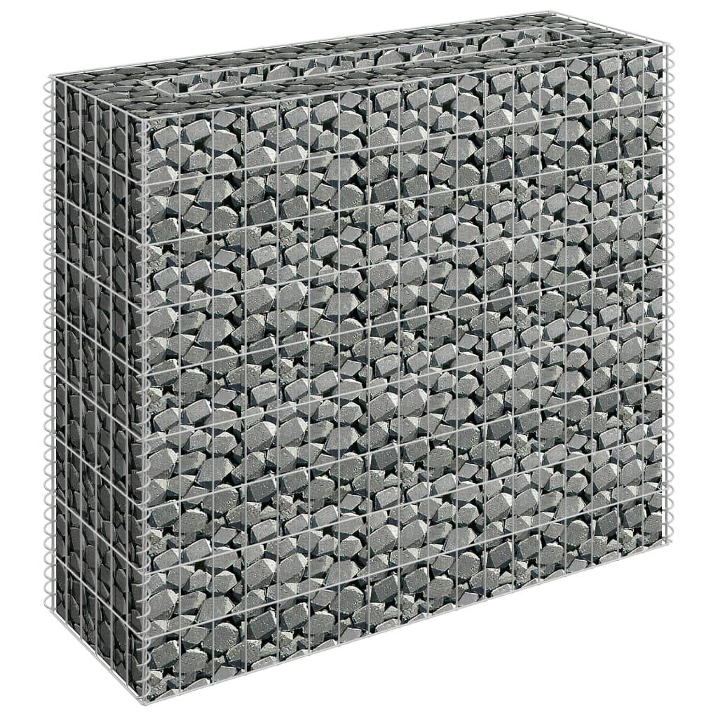 Helloshop26 - Jardinière lit surélevé plantes fleurs jardin à gabion acier galvanisé 90 x 30 x 90 cm - Image 2