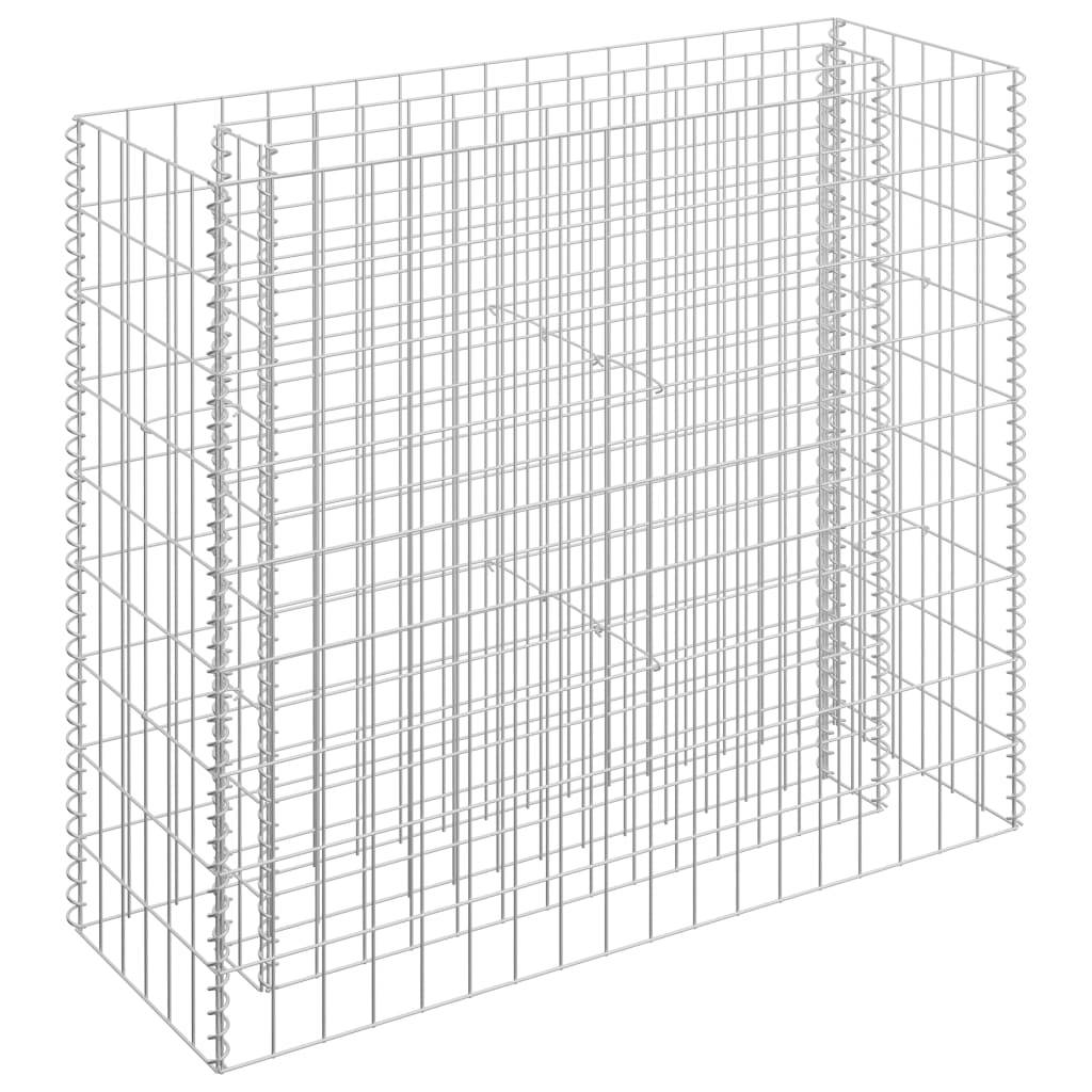 Helloshop26 - Jardinière lit surélevé plantes fleurs jardin à gabion acier galvanisé 90 x 30 x 90 cm - Image 1