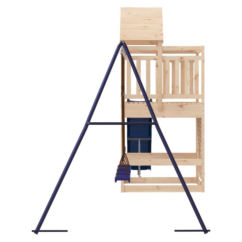 Helloshop26 - Aire de jeux d'extérieur balançoires toboggan portiques robuste jeux jardin 525 x 199 x 249 cm bois de pin massif - Image 4