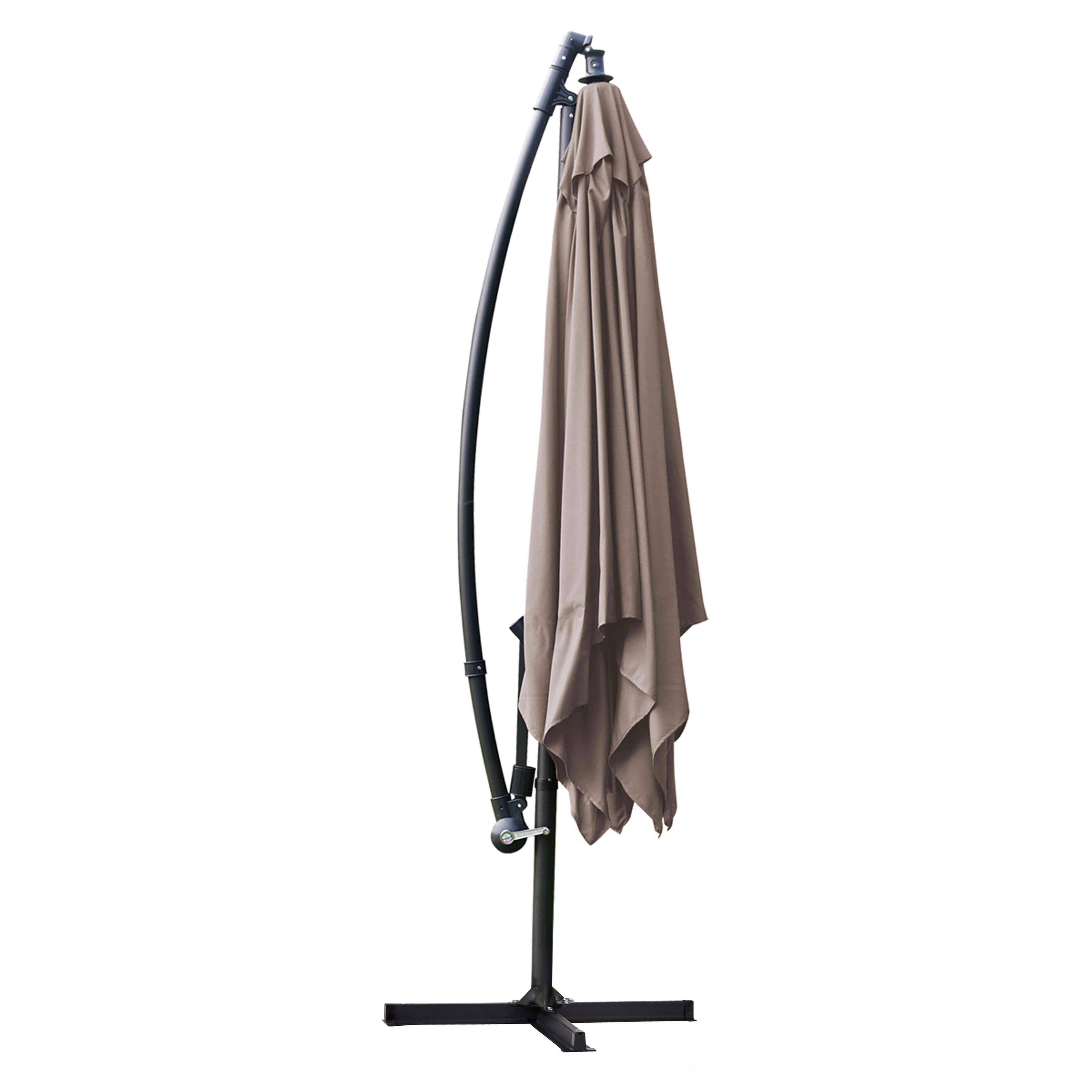 Oviala - Parasol déporté 3x3m acier taupe Genova - Oviala - Image 4